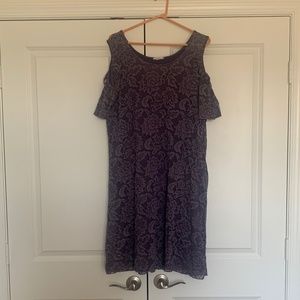 Purple floral lace dress